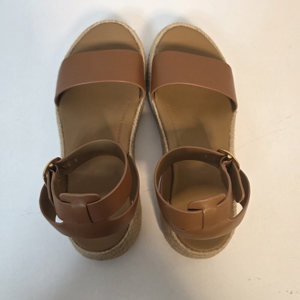 FitFlop F-Mode Womens Espadrille Sandals Sz 9 Deep Tan Leather Ankle Strap - Picture 6 of 16